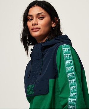 Superdry 90's Colour Block Overhead Női Kabát Zöld | ECRVI2918